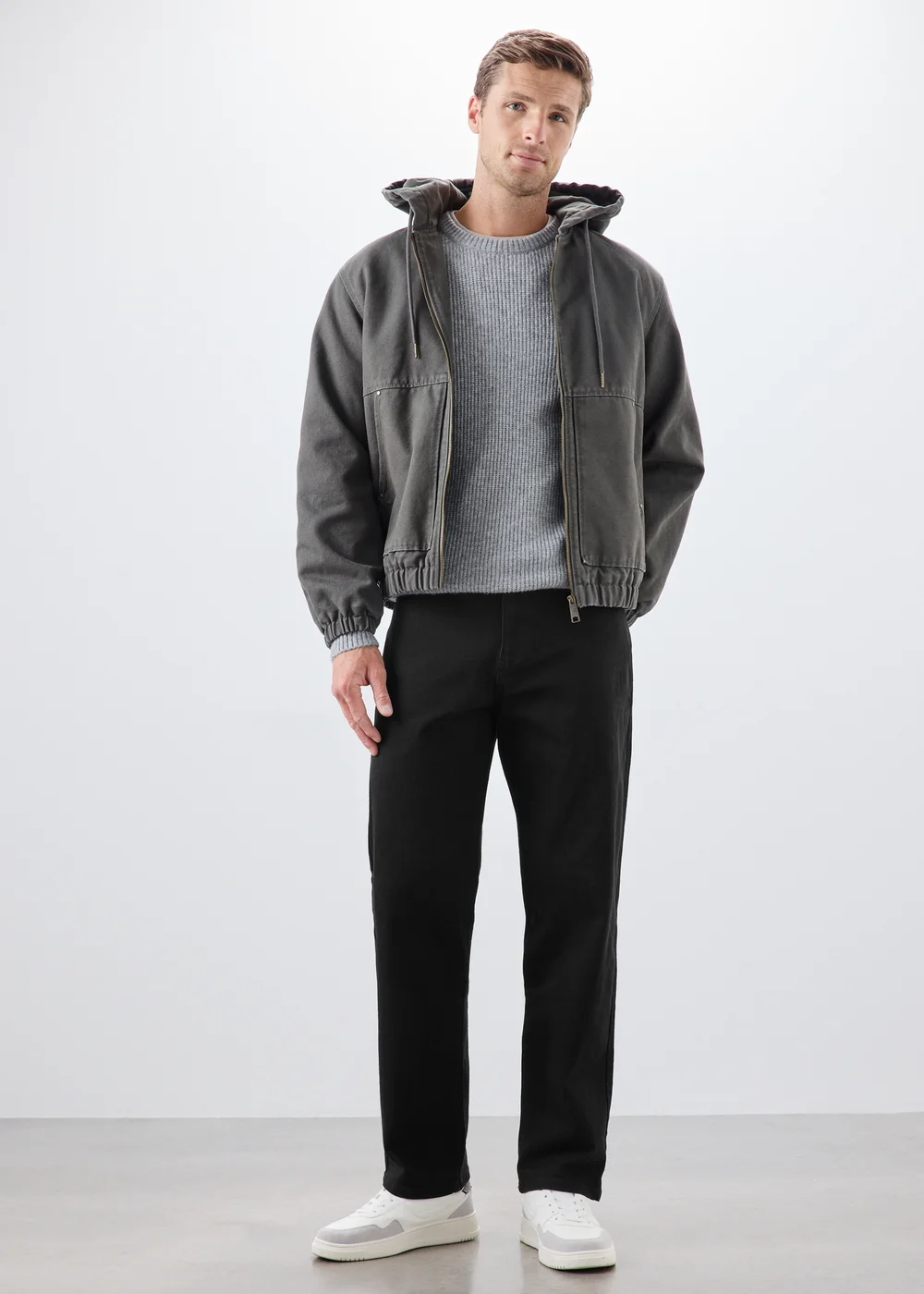 Black Straight Leg Jeans - 30 R Image 4