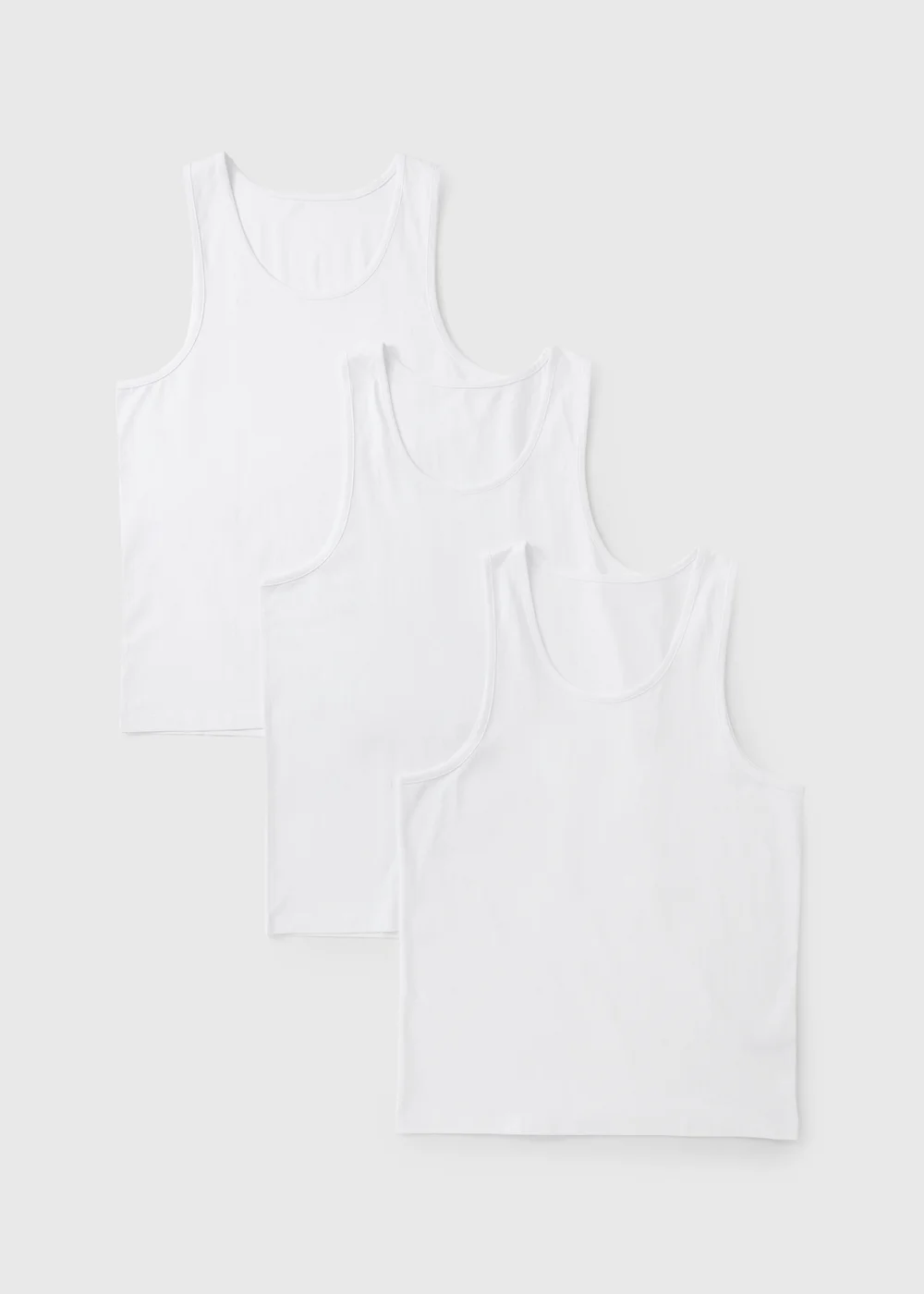 3 Pack White Vests - S Image 1