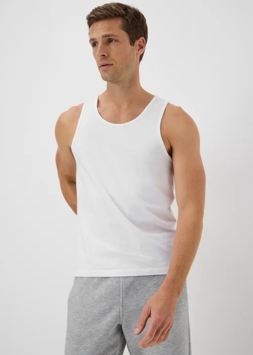 3 Pack White Vests - S Image 2