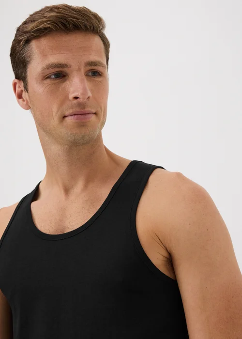 3 Pack Black Vests - S Image 3
