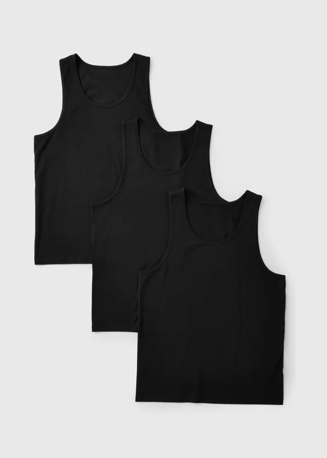 3 Pack Black Vests