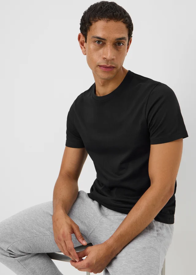 3 Pack Black Short Sleeve Vests