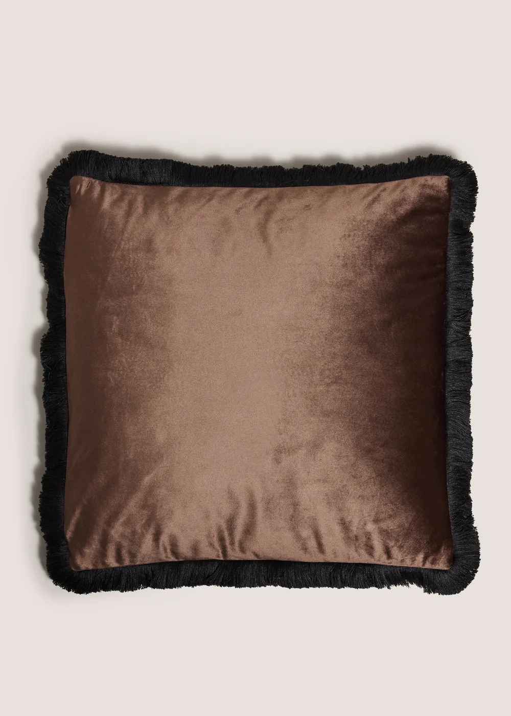 Brown Fringe Cushion Image 1