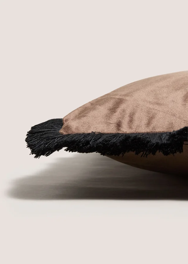 Brown Fringe Cushion