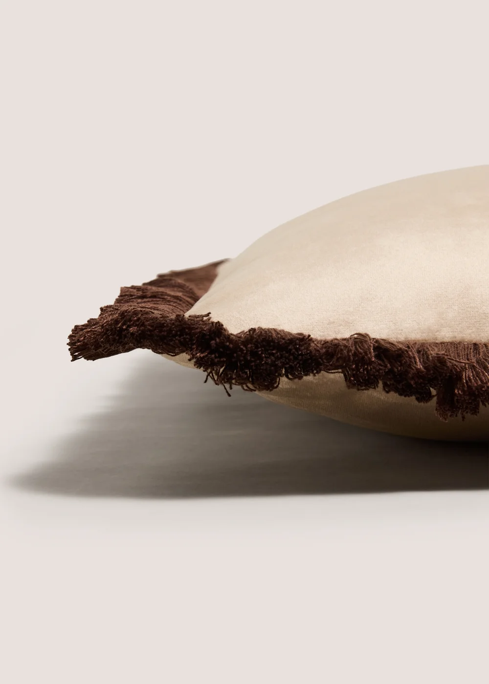 Light Brown Fringe Cushion Image 2