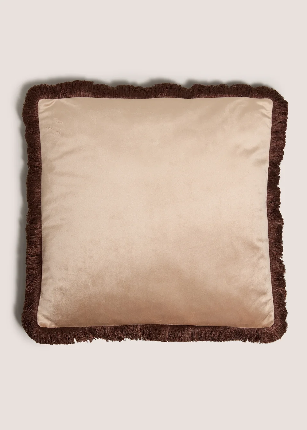 Light Brown Fringe Cushion Image 1
