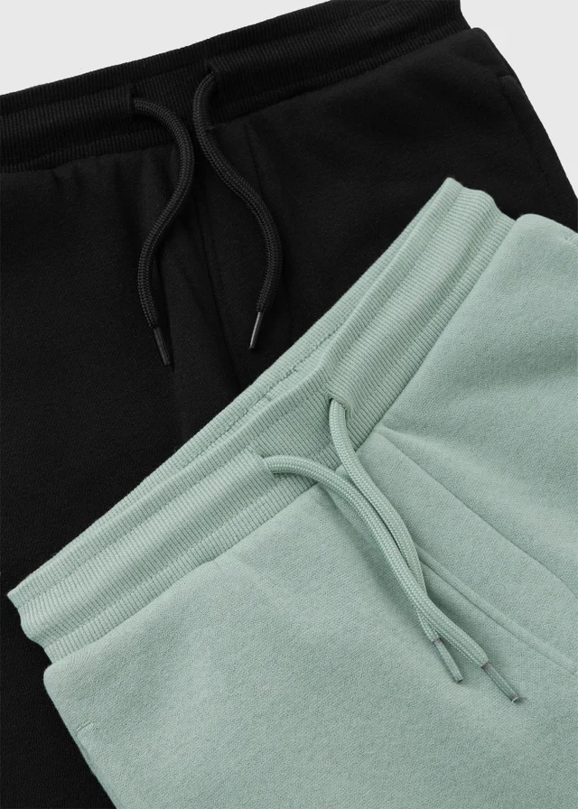 2 Pack Boys Sage & Black Joggers (1-8yrs)