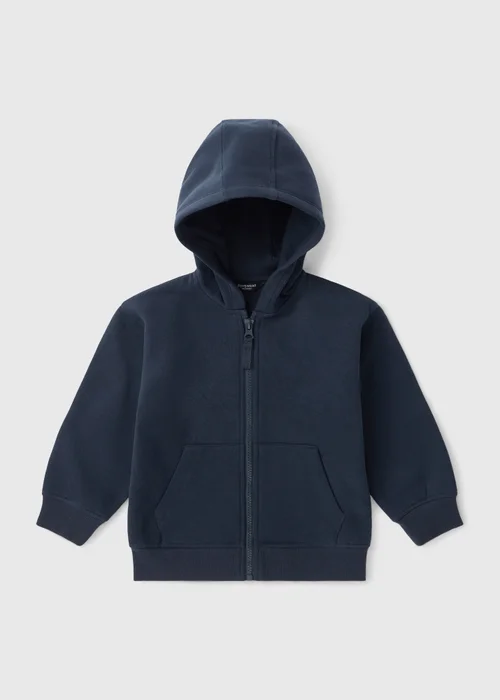 Boys Navy Zip Up Hoodie (1-8yrs) - 1-1.5 Yrs Image 1