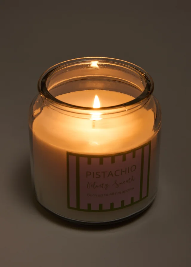 Pistachio Striped Jar Scented Candle