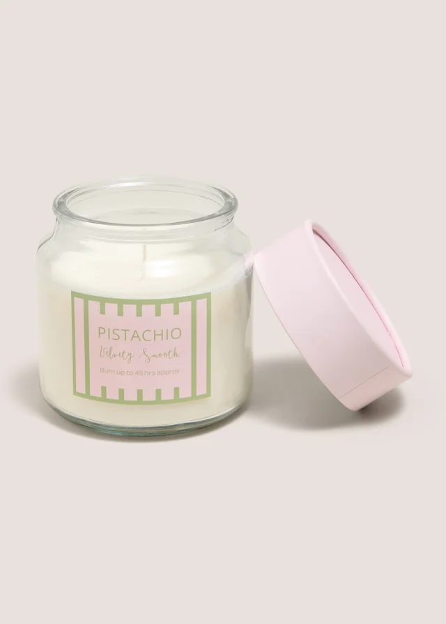 Pistachio Striped Jar Scented Candle