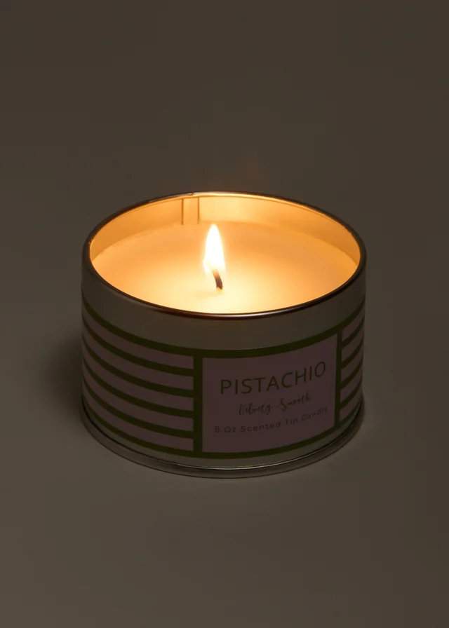 Pistachio Striped Tin Scented Candle