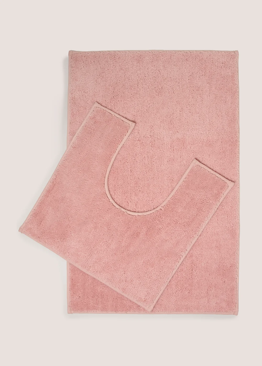 2 Pack Mauve Quick Dry Bath Mat Set Image 1