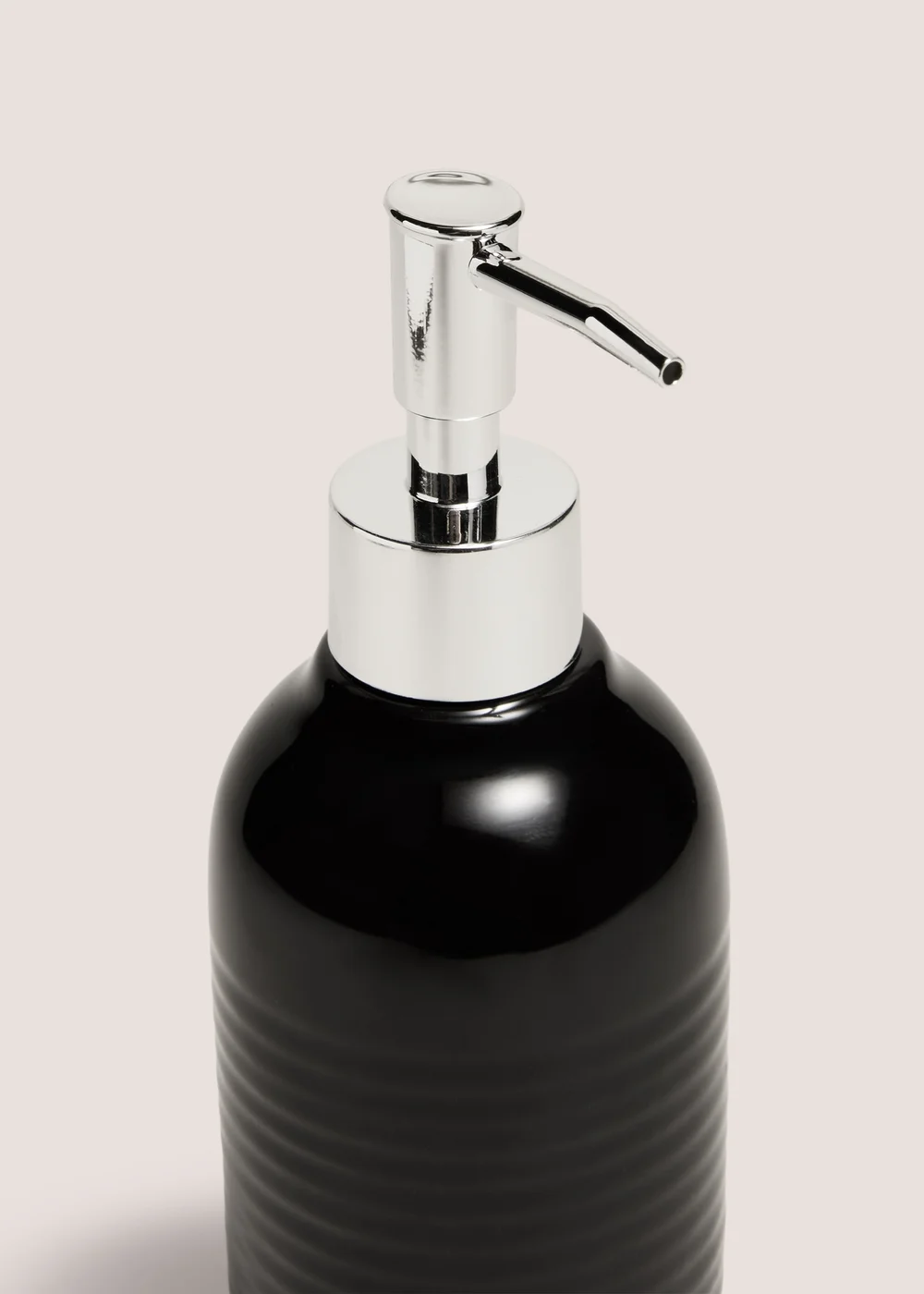 Black Ridged Soap Dispenser Image 2