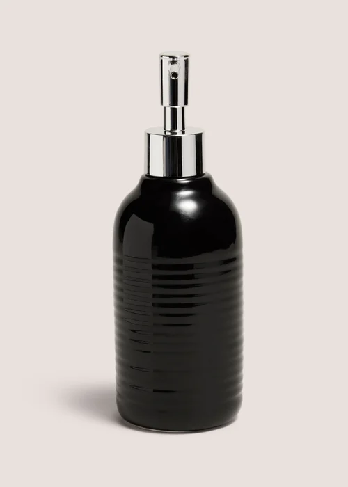 Black Ridged Soap Dispenser Image 1