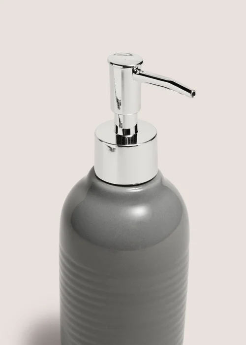 Grey Ridged Soap Dispenser Image 2