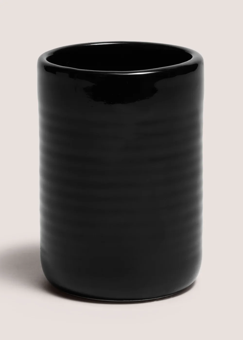 Black Ridged Bathroom Tumbler Image 1