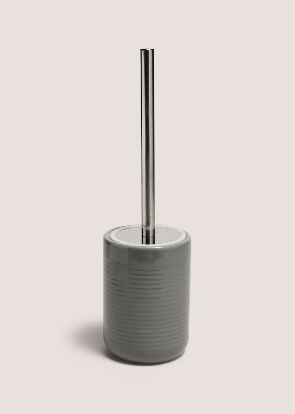 Grey Ridged Toilet Brush Image 1