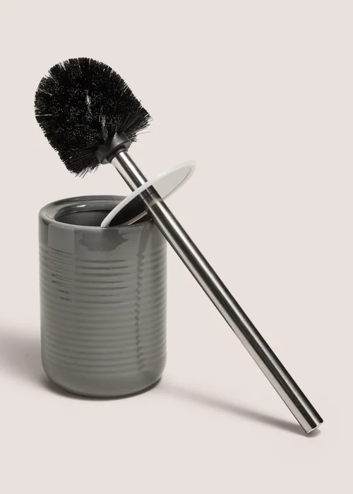Grey Ridged Toilet Brush Image 2