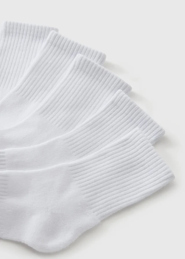 5 Pack Boys White Socks (Younger 4 - Older 12)
