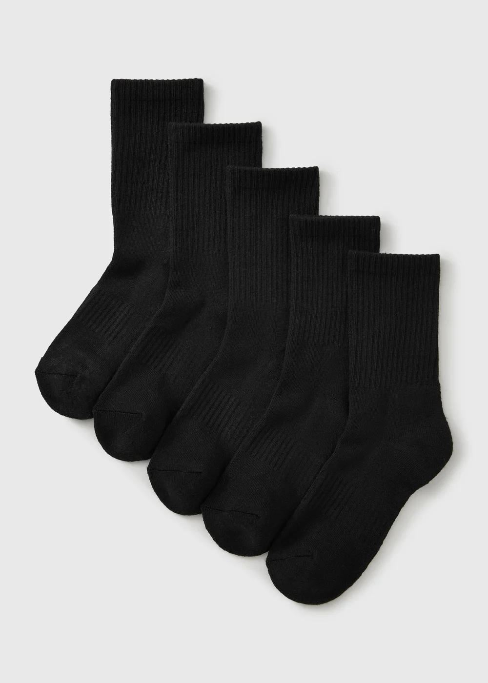 5 Pack Boys Black Socks (Younger 4- Older 12) - 9-12 Image 1