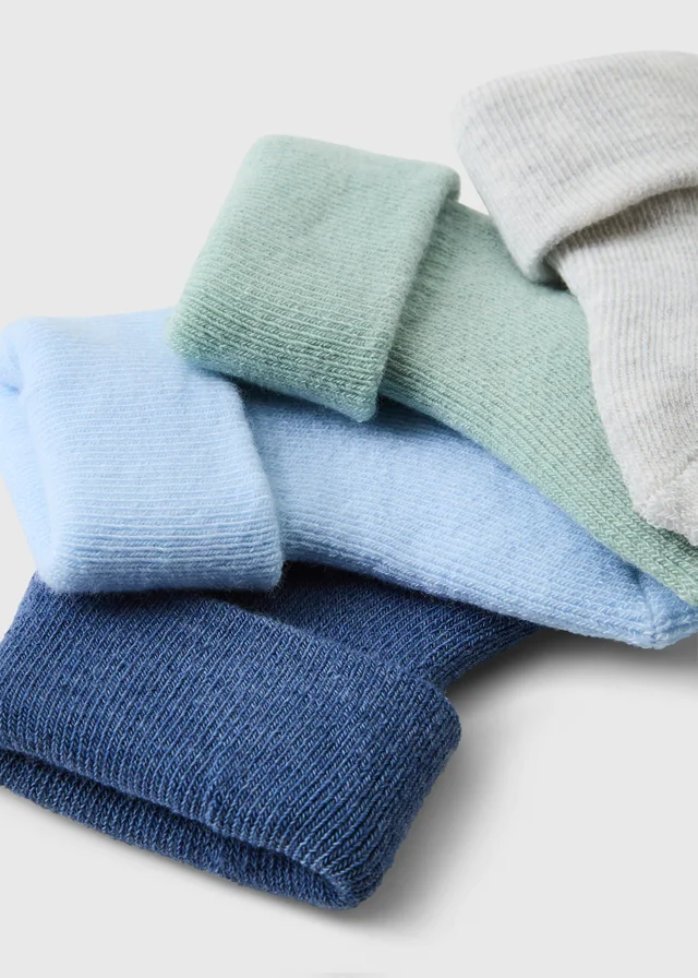 4 Pack Baby Blue Socks (0-12mths)