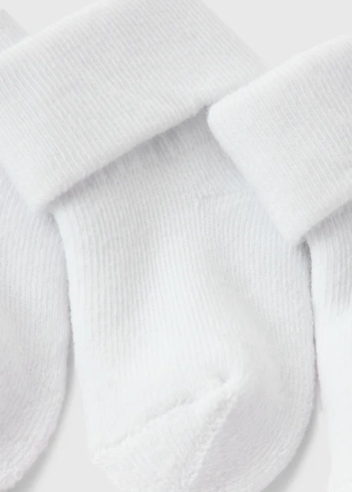 4 Pack Baby White Socks - Up to 1 Month Image 2