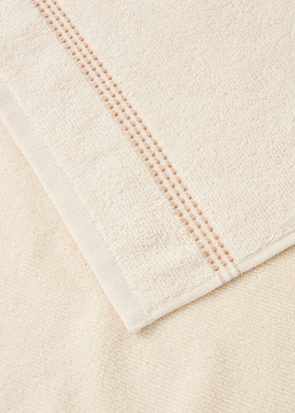 Cream Stitch Border Towel - Hand Towel Image 3