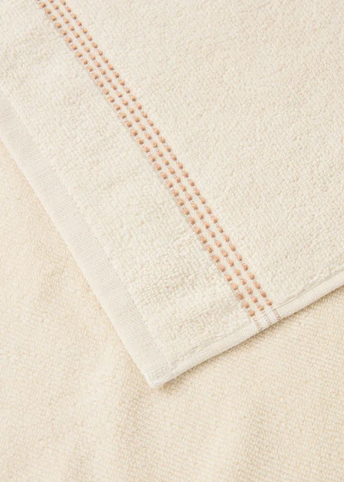 Cream Stitch Border Towel - Hand Towel Image 3
