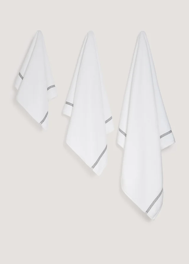 White Border Stitch Towel