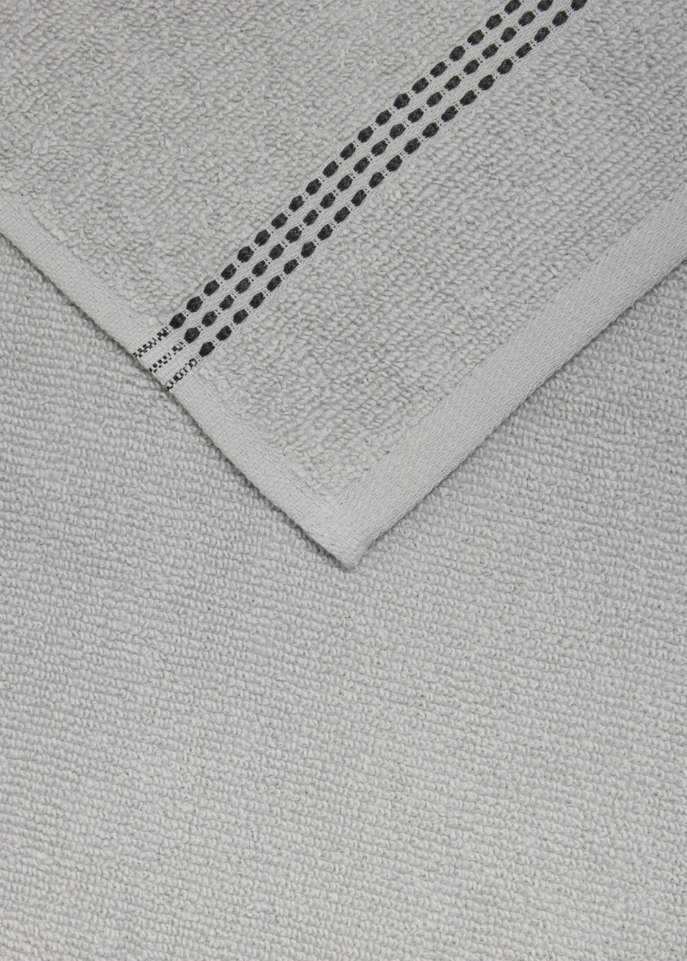 Grey Border Stitch Towel - Hand Towel Image 3