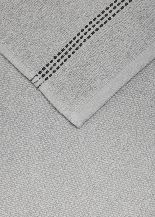 Grey Border Stitch Towel - Hand Towel Image 3