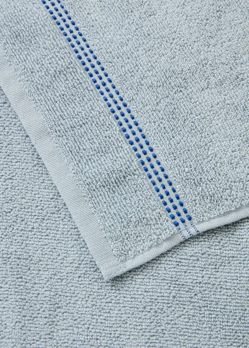 Light Blue Border Stitch Towel - Hand Towel Image 3