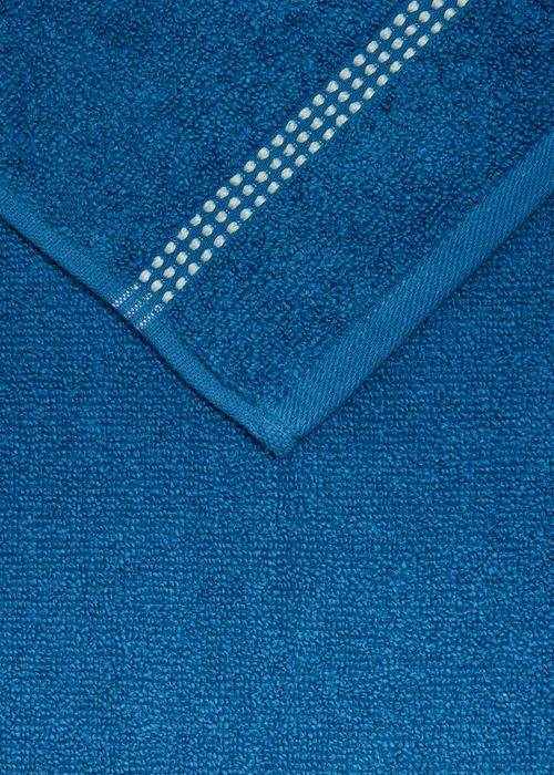 Navy Border Stitch Towel - Hand Towel Image 3
