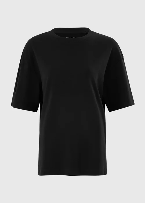 Black Oversized Plain T-Shirt - S Image 2