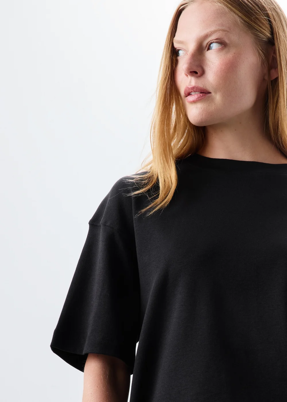Black Oversized Plain T-Shirt - S Image 1