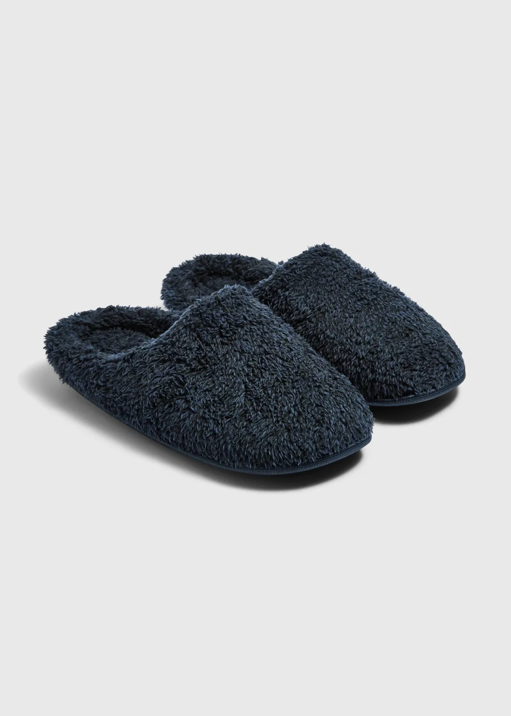Navy Gown Fluffy Slippers - Size 7 - 8 Image 1