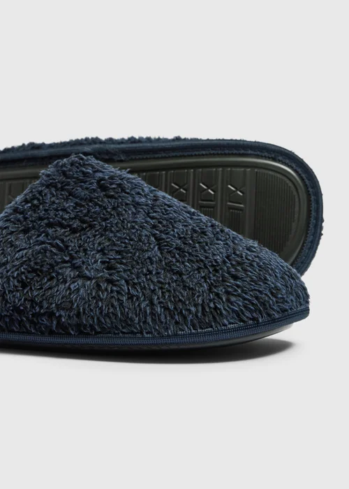 Navy Gown Fluffy Slippers - Size 7 - 8 Image 2