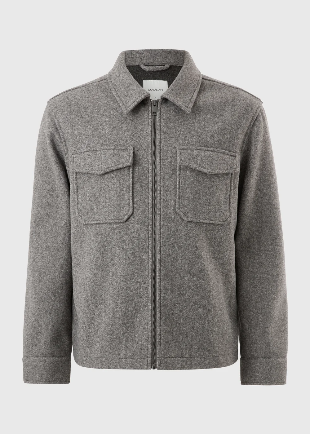 Grey Herringbone Textured Trucker Jacket - XS Image 1