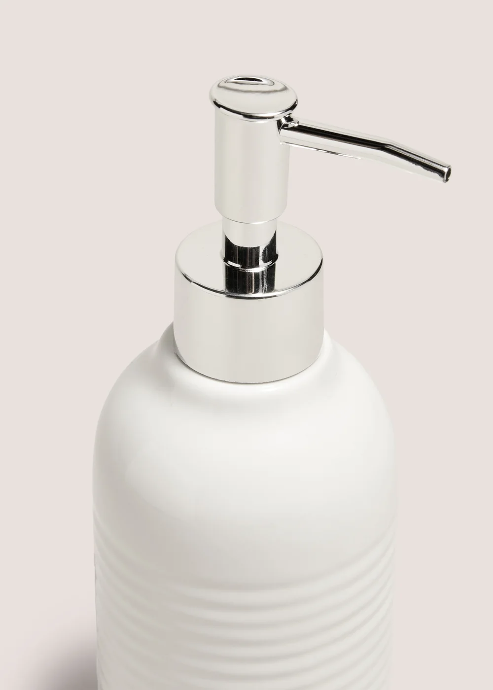White Ridged Soap Dispenser Image 2