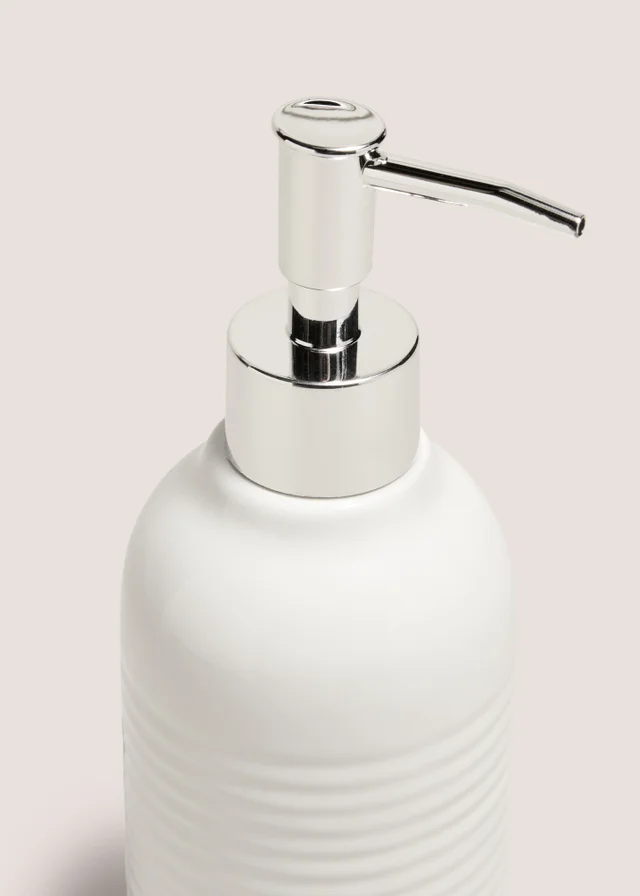White Ridged Soap Dispenser