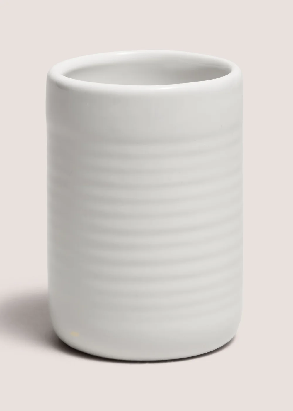 White Ridged Bathroom Tumbler Image 1