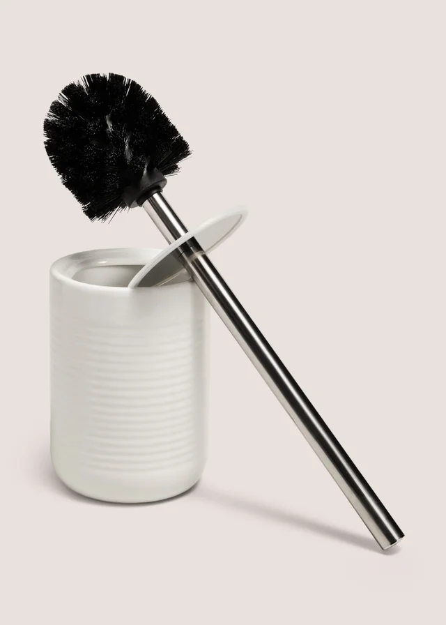 White Ridged Toilet Brush