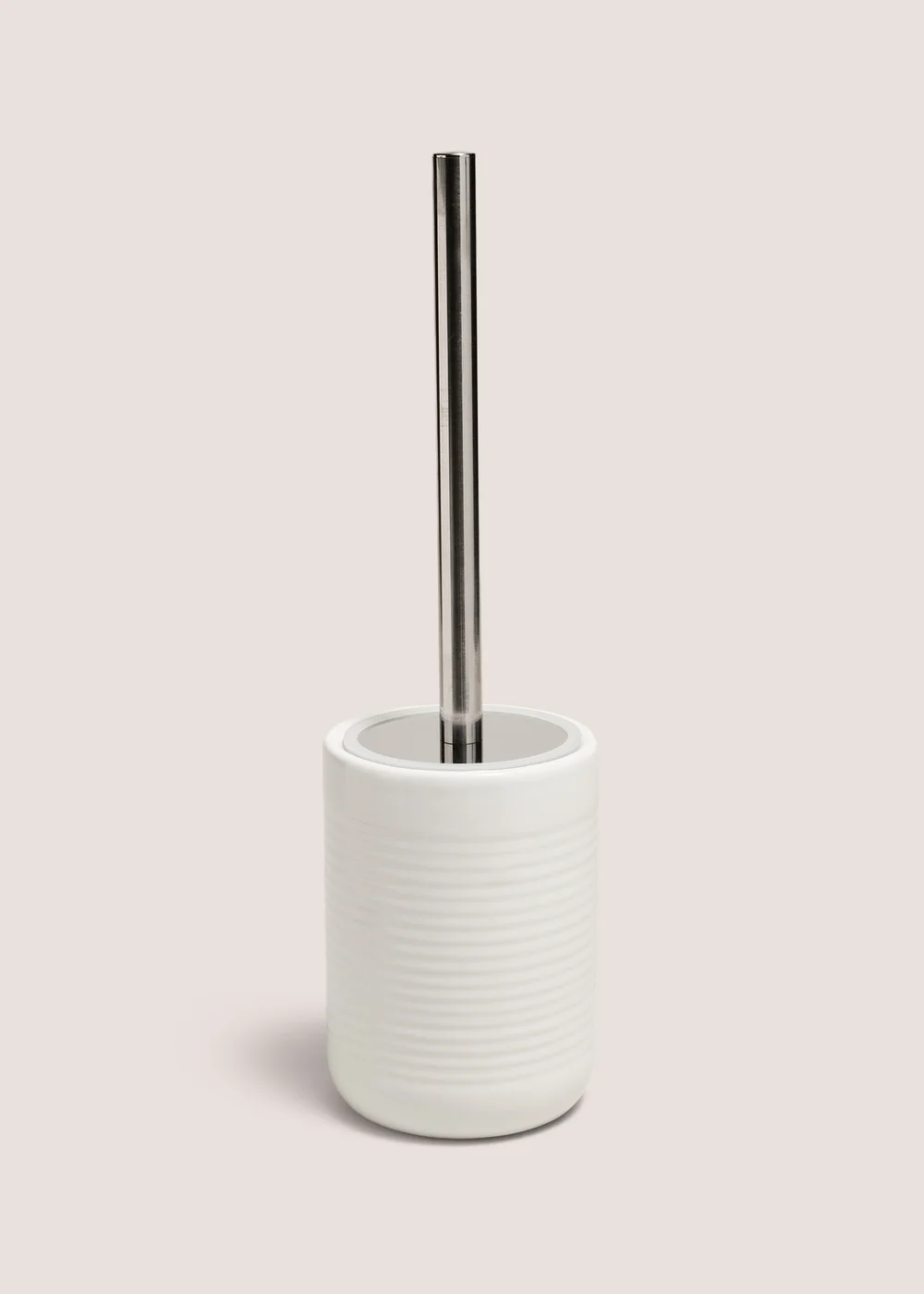 White Ridged Toilet Brush Image 1