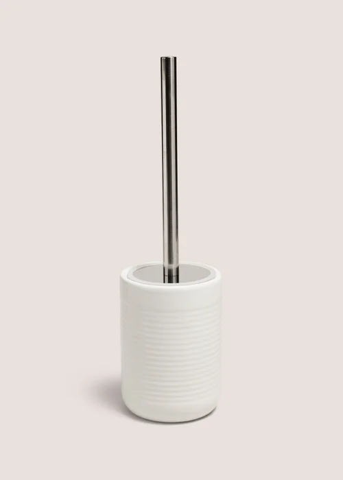 White Ridged Toilet Brush Image 1