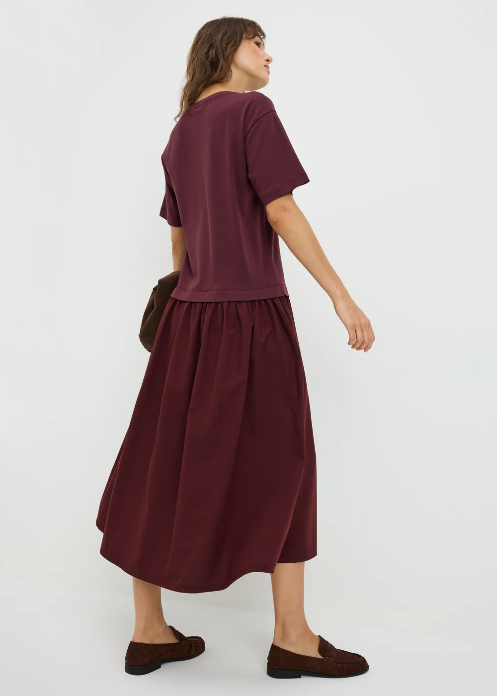 Wine 2 in 1 T-Shirt Midaxi Dress - 8 Image 1