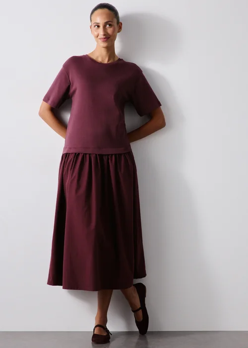 Wine 2 in 1 T-Shirt Midaxi Dress - 8 Image 2