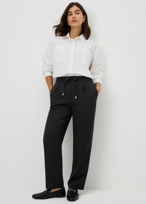 Black Wide Leg Snaffle Joggers - 8/L29 Image 1