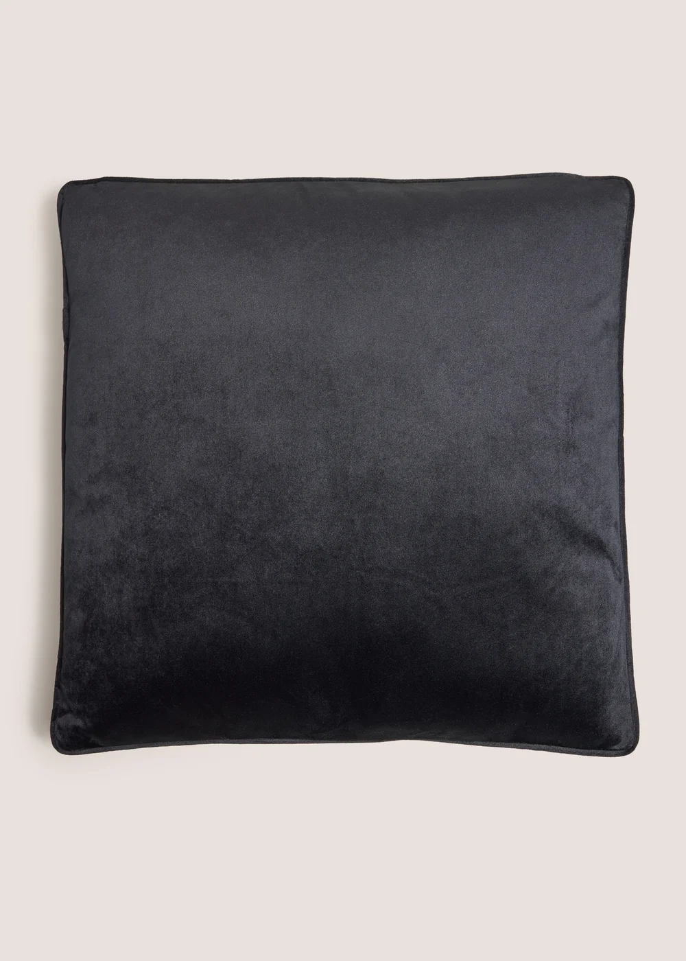 Black Velvet Piped Cushion Image 1