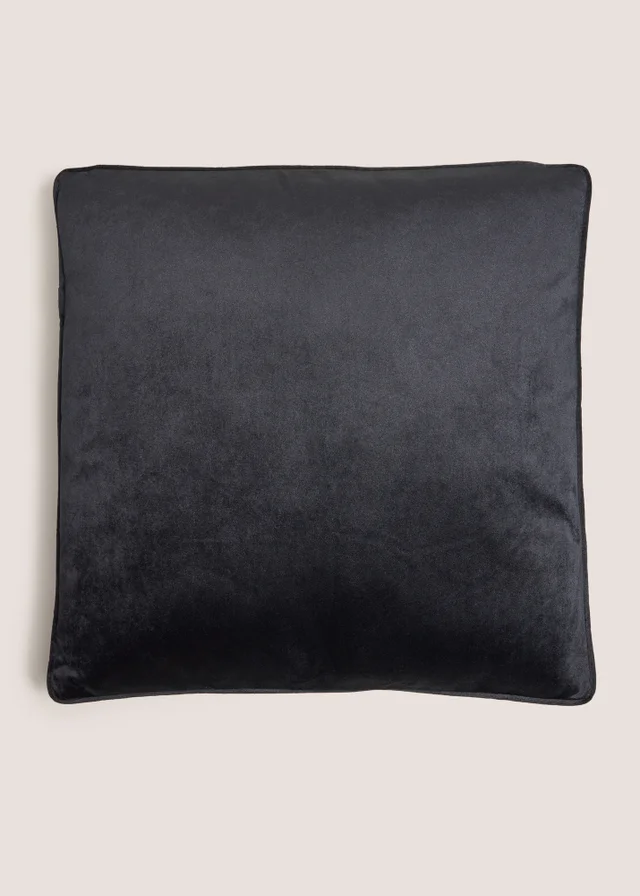 Black Velvet Piped Cushion