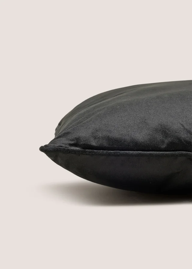 Black Velvet Piped Cushion